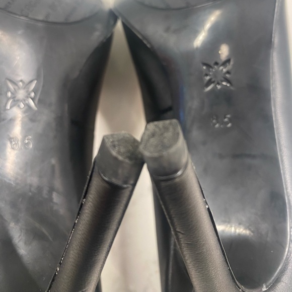 BCBG Harlia black leather pointy toe heels - Picture 10 of 14